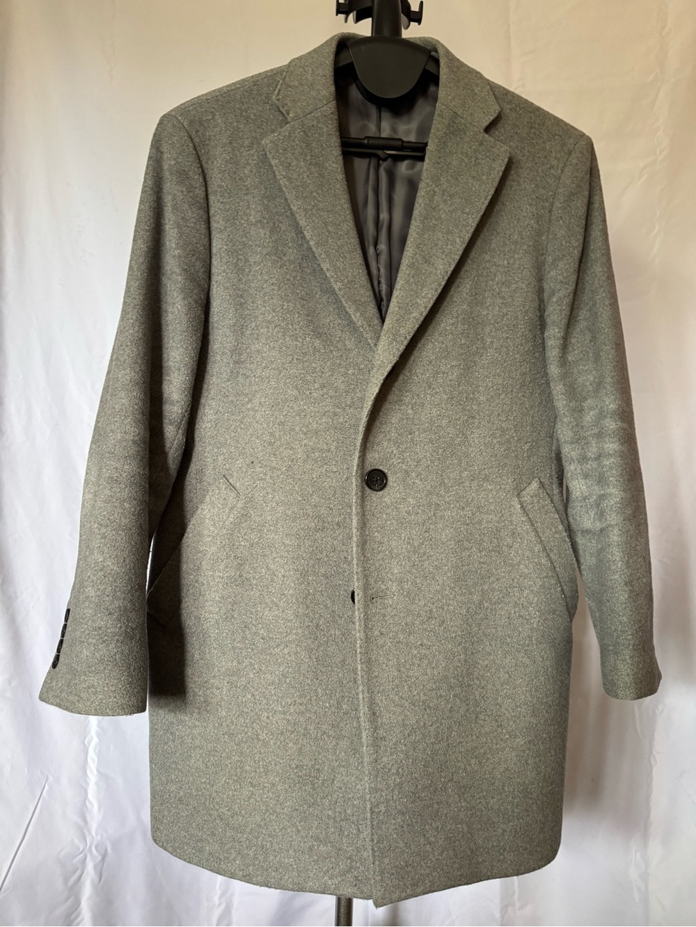 Nordstrom Gray Wool-Blend Pea Coat